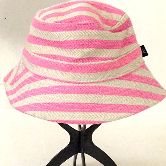 Gap Kid’s Pink/White Stripe Bucket Hat, excellent Protection UPF 50+ . Sun Beach - Picture 1 of 5